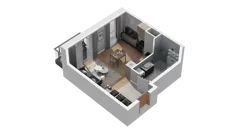 1 pokój, mieszkanie 29,52 m², piętro 3, oferta nr A1.3.15, ATAL Ruczaj, Kraków, Łagiewniki-Borek Fałęcki, Borek Fałęcki, ul. Obozowa