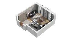 1 pokój, mieszkanie 29,52 m², piętro 3, oferta nr A1.3.15, ATAL Ruczaj, Kraków, Łagiewniki-Borek Fałęcki, Borek Fałęcki, ul. Obozowa