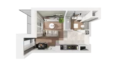 1 pokój, mieszkanie 25,18 m², piętro 2, oferta nr C-02-06C, ATAL Olimpijska, Katowice, Śródmieście, Bogucice, ul. Olimpijska / al. Korfantego