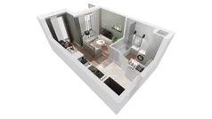 1 pokój, mieszkanie 25,18 m², piętro 2, oferta nr C-02-06C, ATAL Olimpijska, Katowice, Śródmieście, Bogucice, ul. Olimpijska / al. Korfantego