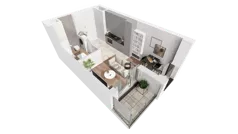 1 pokój, mieszkanie 25,18 m², piętro 2, oferta nr C-02-06C, ATAL Olimpijska, Katowice, Śródmieście, Bogucice, ul. Olimpijska / al. Korfantego