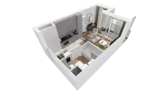 1 pokój, mieszkanie 25,18 m², piętro 2, oferta nr C-02-06C, ATAL Olimpijska, Katowice, Śródmieście, Bogucice, ul. Olimpijska / al. Korfantego