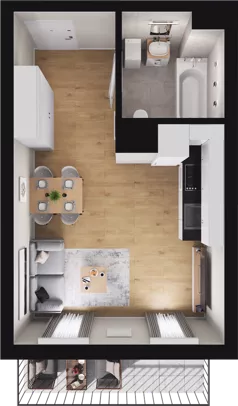 1 pokój, mieszkanie 28,95 m², parter, oferta nr B3_0_4, Nowe Miasto Polesie IV, Łódź, Polesie, Lublinek-Pienista, ul. Pienista