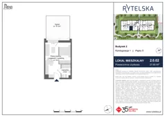 1 pokój, mieszkanie 27,65 m², parter, oferta nr 2.0.02, Osiedle Rytelska, Gdańsk, Orunia Górna-Gdańsk Południe, ul. Rytelska