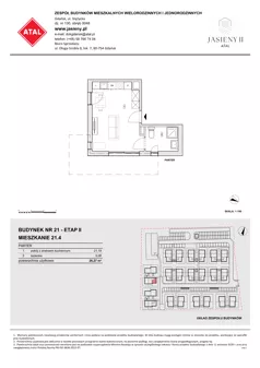 1 pokój, mieszkanie 26,27 m², parter, oferta nr 21.4, ATAL Jasieny II, Gdańsk, Jasień, ul. Stężycka