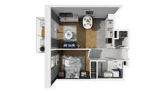 2 pokoje, mieszkanie 43,31 m², piętro 2, oferta nr 1A.12, Akacjowa Wita, Kraków, Prądnik Czerwony, Rakowice, ul. Akacjowa