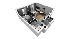 2 pokoje, mieszkanie 43,31 m², piętro 2, oferta nr 1A.12, Akacjowa Wita, Kraków, Prądnik Czerwony, Rakowice, ul. Akacjowa