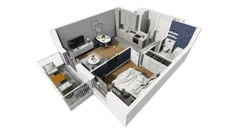 2 pokoje, mieszkanie 43,31 m², piętro 2, oferta nr 1A.12, Akacjowa Wita, Kraków, Prądnik Czerwony, Rakowice, ul. Akacjowa