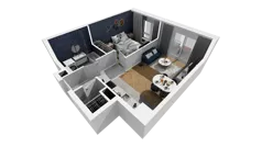 2 pokoje, mieszkanie 43,31 m², piętro 2, oferta nr 1A.12, Akacjowa Wita, Kraków, Prądnik Czerwony, Rakowice, ul. Akacjowa