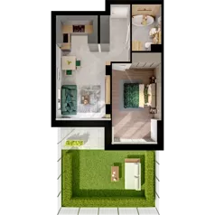 2 pokoje, mieszkanie 44,06 m², piętro 3, oferta nr C02.3.50, Skwer Witosa, Piastów, ul. Bodycha/Witosa