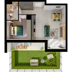 2 pokoje, mieszkanie 50,87 m², parter, oferta nr A02.0.37, Skwer Witosa, Piastów, ul. Bodycha/Witosa