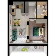 2 pokoje, mieszkanie 41,65 m², piętro 2, oferta nr A02.2.61, Skwer Witosa, Piastów, ul. Bodycha/Witosa