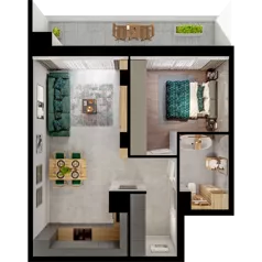 2 pokoje, mieszkanie 49,26 m², piętro 1, oferta nr B01.1.13, Skwer Witosa, Piastów, ul. Bodycha/Witosa