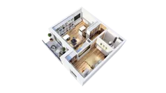 2 pokoje, mieszkanie 47,51 m², piętro 2, oferta nr A4, Niebieski Bursztyn, Reda, ul. Bosmańska