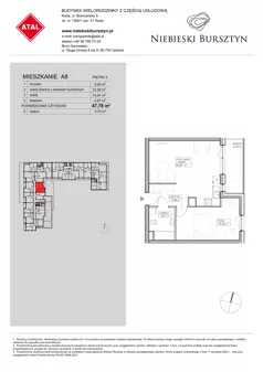 2 pokoje, mieszkanie 47,78 m², piętro 2, oferta nr A8, Niebieski Bursztyn, Reda, ul. Bosmańska