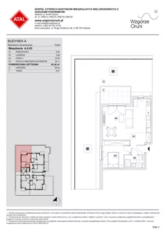 2 pokoje, mieszkanie 45,27 m², piętro 1, oferta nr B.1.10, ATAL Wzgórze Oruni, Gdańsk, Orunia Górna-Gdańsk Południe, ul. Emilii Hoene