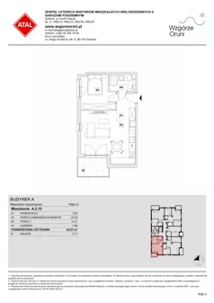 2 pokoje, mieszkanie 42,07 m², piętro 2, oferta nr A.2.15, ATAL Wzgórze Oruni, Gdańsk, Orunia Górna-Gdańsk Południe, ul. Emilii Hoene