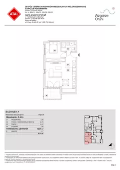 2 pokoje, mieszkanie 42,07 m², piętro 4, oferta nr A.4.24, ATAL Wzgórze Oruni, Gdańsk, Orunia Górna-Gdańsk Południe, ul. Emilii Hoene