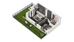 2 pokoje, mieszkanie 41,93 m², piętro 1, oferta nr B.1.06, ATAL Wzgórze Oruni, Gdańsk, Orunia Górna-Gdańsk Południe, ul. Emilii Hoene