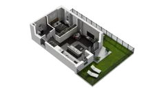 2 pokoje, mieszkanie 41,93 m², piętro 1, oferta nr B.1.06, ATAL Wzgórze Oruni, Gdańsk, Orunia Górna-Gdańsk Południe, ul. Emilii Hoene