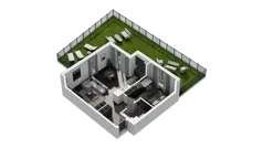 2 pokoje, mieszkanie 49,45 m², parter, oferta nr B.0.04, ATAL Wzgórze Oruni, Gdańsk, Orunia Górna-Gdańsk Południe, ul. Emilii Hoene