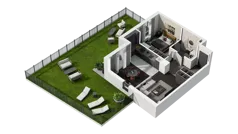 2 pokoje, mieszkanie 49,45 m², parter, oferta nr B.0.04, ATAL Wzgórze Oruni, Gdańsk, Orunia Górna-Gdańsk Południe, ul. Emilii Hoene