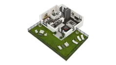 2 pokoje, mieszkanie 49,45 m², parter, oferta nr B.0.04, ATAL Wzgórze Oruni, Gdańsk, Orunia Górna-Gdańsk Południe, ul. Emilii Hoene