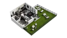 2 pokoje, mieszkanie 49,45 m², parter, oferta nr B.0.04, ATAL Wzgórze Oruni, Gdańsk, Orunia Górna-Gdańsk Południe, ul. Emilii Hoene