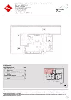 2 pokoje, mieszkanie 45,27 m², piętro 1, oferta nr B.1.10, ATAL Wzgórze Oruni, Gdańsk, Orunia Górna-Gdańsk Południe, ul. Emilii Hoene