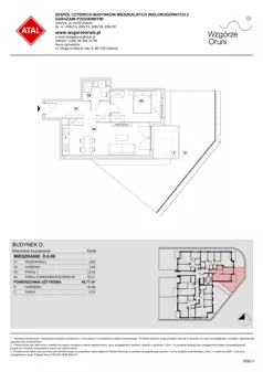 2 pokoje, mieszkanie 46,77 m², parter, oferta nr D.0.06, ATAL Wzgórze Oruni, Gdańsk, Orunia Górna-Gdańsk Południe, ul. Emilii Hoene