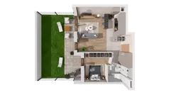2 pokoje, mieszkanie 48,88 m², parter, oferta nr 6.00.A02, Ogrody Andersa II, Gliwice, Wojska Polskiego, ul. Generała Władysława Andersa