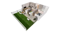 2 pokoje, mieszkanie 48,88 m², parter, oferta nr 6.00.A02, Ogrody Andersa II, Gliwice, Wojska Polskiego, ul. Generała Władysława Andersa
