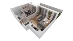 2 pokoje, mieszkanie 48,88 m², parter, oferta nr 6.00.A02, Ogrody Andersa II, Gliwice, Wojska Polskiego, ul. Generała Władysława Andersa