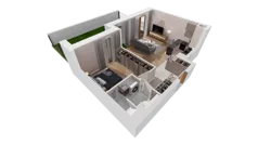 2 pokoje, mieszkanie 48,88 m², parter, oferta nr 6.00.A02, Ogrody Andersa II, Gliwice, Wojska Polskiego, ul. Generała Władysława Andersa