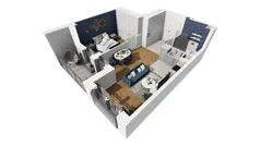2 pokoje, mieszkanie 43,00 m², piętro 2, oferta nr A1.2.15, ATAL Grabiszyn, Wrocław, Gajowice, Fabryczna, ul. Grochowa