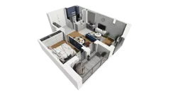 2 pokoje, mieszkanie 43,00 m², piętro 2, oferta nr A1.2.15, ATAL Grabiszyn, Wrocław, Gajowice, Fabryczna, ul. Grochowa