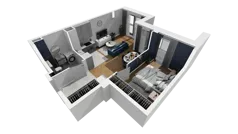 2 pokoje, mieszkanie 43,00 m², piętro 2, oferta nr A1.2.15, ATAL Grabiszyn, Wrocław, Gajowice, Fabryczna, ul. Grochowa