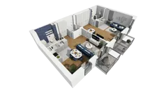 2 pokoje, mieszkanie 73,43 m², piętro 3, oferta nr A1.3.33, ATAL Grabiszyn, Wrocław, Gajowice, Fabryczna, ul. Grochowa