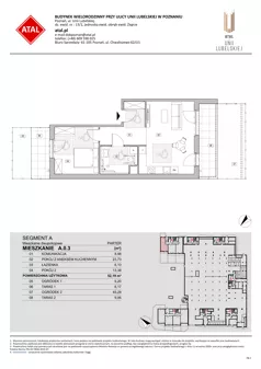 2 pokoje, mieszkanie 52,19 m², parter, oferta nr A.0.3, ATAL Unii Lubelskiej, Poznań, Rataje, Starołęka, ul. Heleny Tadeuszak