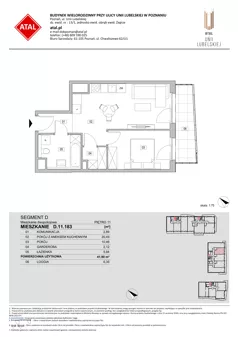 2 pokoje, mieszkanie 41,90 m², piętro 11, oferta nr D.11.183, ATAL Unii Lubelskiej, Poznań, Rataje, Starołęka, ul. Heleny Tadeuszak