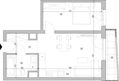 2 pokoje, mieszkanie 46,29 m², piętro 2, oferta nr D.2.136, ATAL Unii Lubelskiej, Poznań, Rataje, Starołęka, ul. Heleny Tadeuszak
