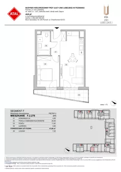 2 pokoje, mieszkanie 41,96 m², piętro 2, oferta nr F.2.278, ATAL Unii Lubelskiej, Poznań, Rataje, Starołęka, ul. Heleny Tadeuszak
