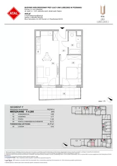 2 pokoje, mieszkanie 41,77 m², piętro 4, oferta nr F.4.285, ATAL Unii Lubelskiej, Poznań, Rataje, Starołęka, ul. Heleny Tadeuszak