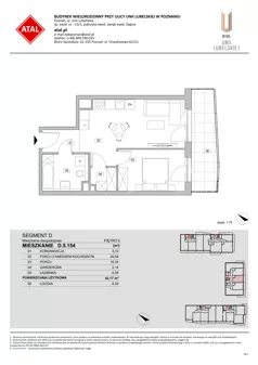 2 pokoje, mieszkanie 42,17 m², piętro 5, oferta nr D.5.154, ATAL Unii Lubelskiej, Poznań, Rataje, Starołęka, ul. Heleny Tadeuszak