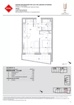 2 pokoje, mieszkanie 41,32 m², piętro 5, oferta nr E.5.228, ATAL Unii Lubelskiej, Poznań, Rataje, Starołęka, ul. Heleny Tadeuszak