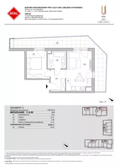 2 pokoje, mieszkanie 38,99 m², piętro 8, oferta nr C.8.89, ATAL Unii Lubelskiej, Poznań, Rataje, Starołęka, ul. Heleny Tadeuszak