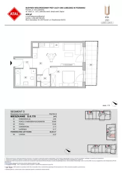 2 pokoje, mieszkanie 42,42 m², piętro 8, oferta nr D.8.170, ATAL Unii Lubelskiej, Poznań, Rataje, Starołęka, ul. Heleny Tadeuszak