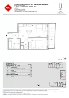 2 pokoje, mieszkanie 42,07 m², piętro 9, oferta nr D.9.175, ATAL Unii Lubelskiej, Poznań, Rataje, Starołęka, ul. Heleny Tadeuszak