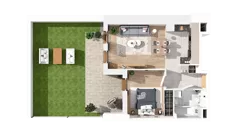 2 pokoje, mieszkanie 44,94 m², parter, oferta nr 2.00.A01, Ogrody Andersa IV, Gliwice, Wojska Polskiego, ul. J. Sowińskiego