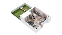 2 pokoje, mieszkanie 44,94 m², parter, oferta nr 2.00.A01, Ogrody Andersa IV, Gliwice, Wojska Polskiego, ul. J. Sowińskiego